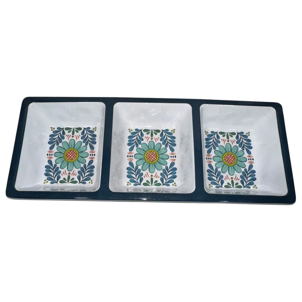 Certified International Talavera 2-Piece Melamine Set, Blue Multicolor‎